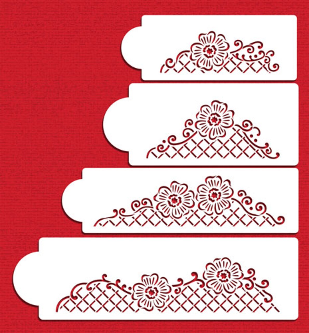 Floral Lace Netting Cake Stencil Set | C900 by Designer Stencils | Stencils for Royal Icing, Airbrush, Dusting Powder |